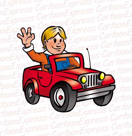 boy driving jeep